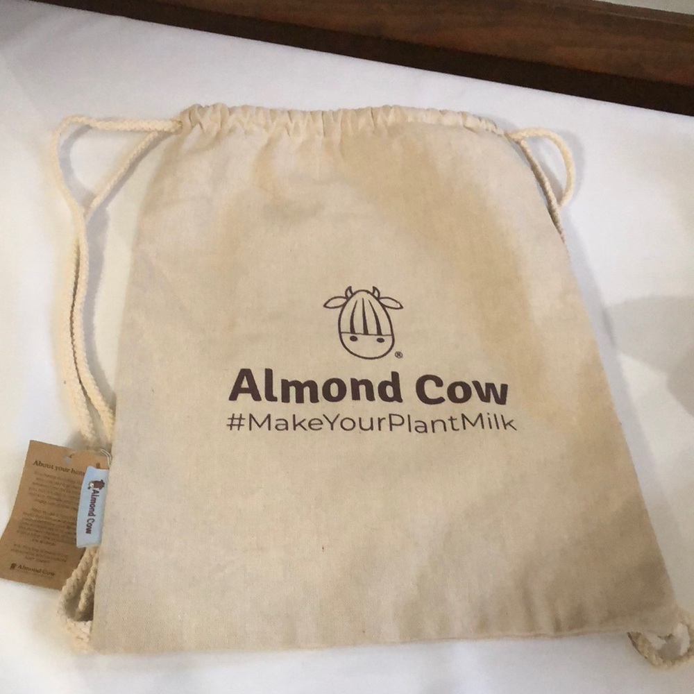 Almond Cow Drawstring Bag